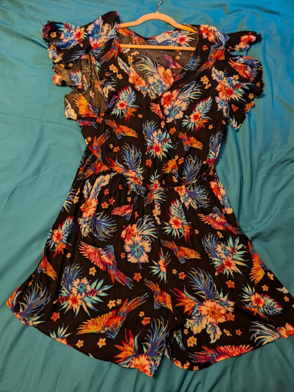 Tropical Swimsuit Cover-up or Romper 1X Terra & Sky